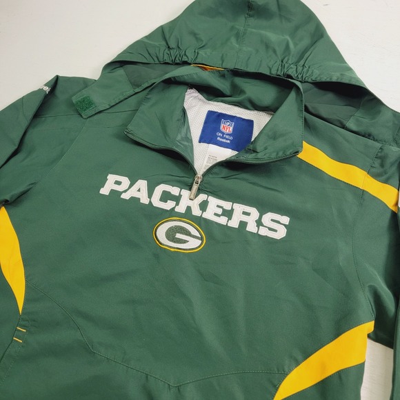 Green Bay Packers Jacket Youth Boys Sz M (12-14) Reebok NFL Windbreaker‎ Jacket - Picture 3 of 10